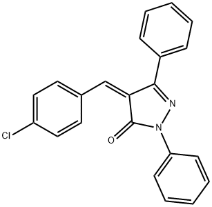 4-[(Z)-(4-CHLOROPHENYL)METHYLIDENE]-1,3-DIPHENYL-1H-PYRAZOL-5-ONE 结构式