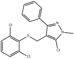 (5-CHLORO-1-METHYL-3-PHENYL-1H-PYRAZOL-4-YL)METHYL 2,6-DICHLOROPHENYL SULFIDE 结构式