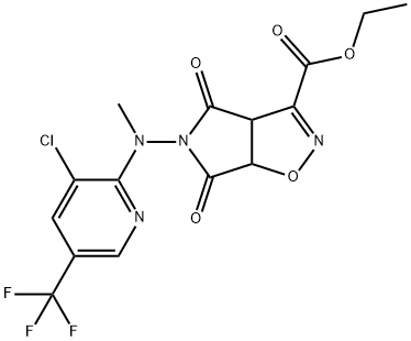ETHYL 5-[[3-CHLORO-5-(TRIFLUOROMETHYL)-2-PYRIDINYL](METHYL)AMINO]-4,6-DIOXO-4,5,6,6A-TETRAHYDRO-3AH-PYRROLO[3,4-D]ISOXAZOLE-3-CARBOXYLATE 结构式