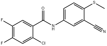 2-CHLORO-N-[3-CYANO-4-(METHYLSULFANYL)PHENYL]-4,5-DIFLUOROBENZENECARBOXAMIDE 结构式