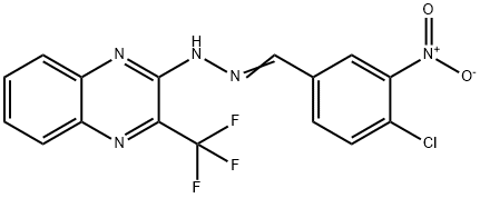 4-CHLORO-3-NITROBENZENECARBALDEHYDE N-[3-(TRIFLUOROMETHYL)-2-QUINOXALINYL]HYDRAZONE 结构式