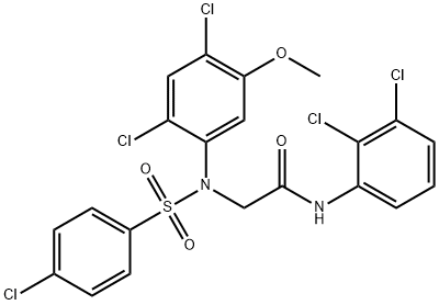 2-(N-(4-CHLOROPHENYLSULFONYL)-2,4-DICHLORO-5-METHOXYPHENYLAMINO)-N-(2,3-DICHLOROPHENYL)ACETAMIDE 结构式