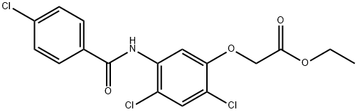 ETHYL 2-(2,4-DICHLORO-5-[(4-CHLOROBENZOYL)AMINO]PHENOXY)ACETATE 结构式