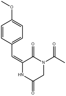 1-ACETYL-3-[(4-METHOXYPHENYL)METHYLENE]TETRAHYDRO-2,5-PYRAZINEDIONE 结构式