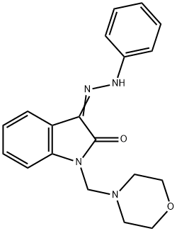 1-(MORPHOLINOMETHYL)-1H-INDOLE-2,3-DIONE 3-(N-PHENYLHYDRAZONE) 结构式