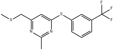 2-METHYL-4-[(METHYLSULFANYL)METHYL]-6-([3-(TRIFLUOROMETHYL)PHENYL]SULFANYL)PYRIMIDINE 结构式