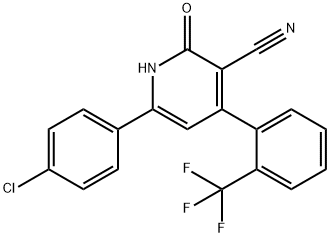 6-(4-CHLOROPHENYL)-2-HYDROXY-4-[2-(TRIFLUOROMETHYL)PHENYL]NICOTINONITRILE 结构式