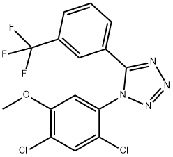 1-(2,4-Dichloro-5-methoxyphenyl)-5-[3-(trifluoromethyl)phenyl]-1H-1,2,3,4-tetraazole 结构式