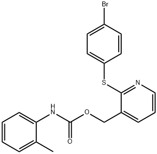 (2-[(4-BROMOPHENYL)SULFANYL]-3-PYRIDINYL)METHYL N-(2-METHYLPHENYL)CARBAMATE 结构式