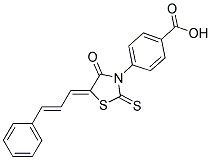 4-((5Z)-4-OXO-5-[(2E)-3-PHENYLPROP-2-ENYLIDENE]-2-THIOXO-1,3-THIAZOLIDIN-3-YL)BENZOIC ACID 结构式