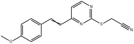 2-([4-(4-METHOXYSTYRYL)-2-PYRIMIDINYL]SULFANYL)ACETONITRILE 结构式