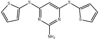 4,6-BIS(2-THIENYLSULFANYL)-2-PYRIMIDINAMINE 结构式