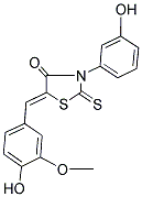 (5Z)-5-(4-Hydroxy-3-methoxybenzylidene)-3-(3-hydroxyphenyl)-2-thioxo-1,3-thiazolidin-4-one 结构式