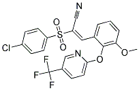 2-((4-CHLOROPHENYL)SULFONYL)-3-(3-METHOXY-2-(5-(TRIFLUOROMETHYL)(2-PYRIDYL)OXY)PHENYL)PROP-2-ENENITRILE 结构式