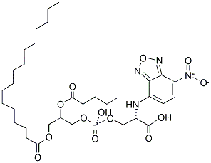 1-PALMITOYL-2-[6-[(7-NITRO-2-1,3-BENZOXADIAZOL-4-YL)AMINO]CAPROYL]-SN-GLYCERO-3-PHOSPHOSERINE(SODIUM SALT) 结构式