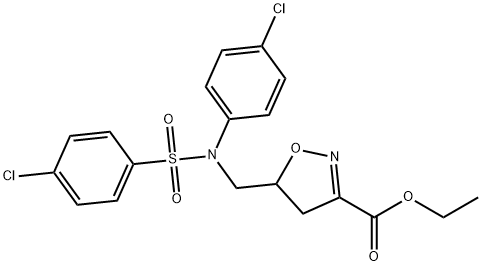 ETHYL 5-((4-CHLORO[(4-CHLOROPHENYL)SULFONYL]ANILINO)METHYL)-4,5-DIHYDRO-3-ISOXAZOLECARBOXYLATE 结构式