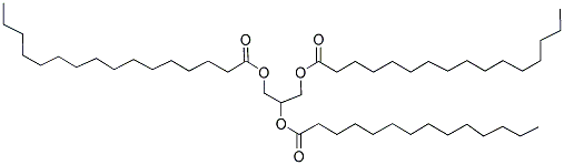 1,3棕榈酸-2-十四烷酸甘油酯 结构式