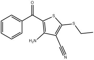 4-AMINO-5-BENZOYL-2-(ETHYLSULFANYL)-3-THIOPHENECARBONITRILE 结构式