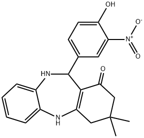2,10-Diaza-9-(4-hydroxy-3-nitrophenyl)-5,5-dimethyltricyclo[9.4.0.0(3,8)]pentadeca-1(11),3(8),12,14-tetraen-7-one 结构式