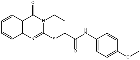 2-[(3-ETHYL-4-OXO-3,4-DIHYDRO-2-QUINAZOLINYL)SULFANYL]-N-(4-METHOXYPHENYL)ACETAMIDE 结构式