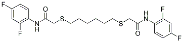 2-[(6-([2-(2,4-DIFLUOROANILINO)-2-OXOETHYL]SULFANYL)HEXYL)SULFANYL]-N-(2,4-DIFLUOROPHENYL)ACETAMIDE 结构式