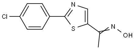1-[2-(4-Chlorophenyl)-1,3-thiazol-5-yl]-1-ethanone oxime 结构式