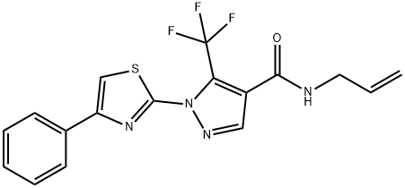 N-ALLYL-1-(4-PHENYL-1,3-THIAZOL-2-YL)-5-(TRIFLUOROMETHYL)-1H-PYRAZOLE-4-CARBOXAMIDE 结构式