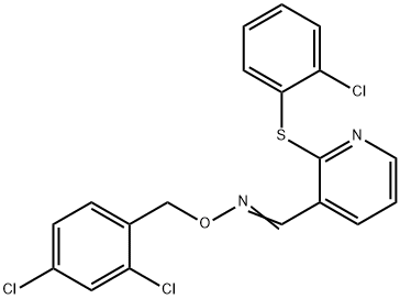 2-[(2-CHLOROPHENYL)SULFANYL]NICOTINALDEHYDE O-(2,4-DICHLOROBENZYL)OXIME 结构式