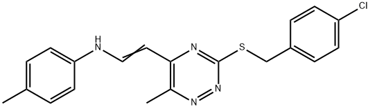 N-(2-(3-[(4-CHLOROBENZYL)SULFANYL]-6-METHYL-1,2,4-TRIAZIN-5-YL)VINYL)-4-METHYLANILINE 结构式