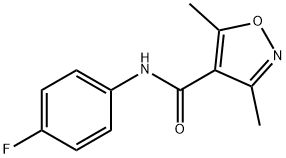 N-(4-FLUOROPHENYL)-3,5-DIMETHYL-4-ISOXAZOLECARBOXAMIDE 结构式