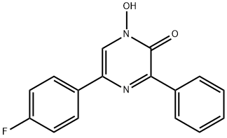 5-(4-FLUOROPHENYL)-1-HYDROXY-3-PHENYL-2(1H)-PYRAZINONE 结构式