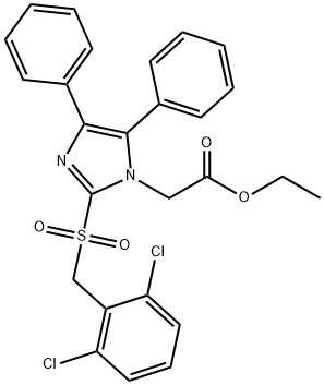 ETHYL 2-(2-[(2,6-DICHLOROBENZYL)SULFONYL]-4,5-DIPHENYL-1H-IMIDAZOL-1-YL)ACETATE 结构式