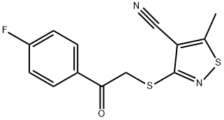 3-([2-(4-FLUOROPHENYL)-2-OXOETHYL]SULFANYL)-5-METHYL-4-ISOTHIAZOLECARBONITRILE 结构式