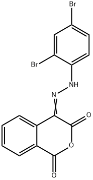 1H-ISOCHROMENE-1,3,4-TRIONE 4-[N-(2,4-DIBROMOPHENYL)HYDRAZONE] 结构式