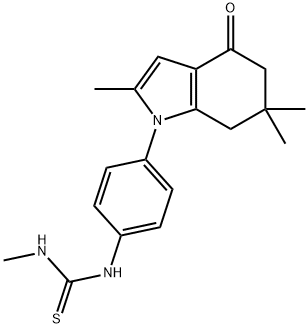 2,6,6-Trimethyl-1-(4-(((methylamino)thioxomethyl)amino)phenyl)-5,6,7-trihydroindol-4-one 结构式