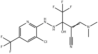 2-(1-(2-[3-CHLORO-5-(TRIFLUOROMETHYL)-2-PYRIDINYL]HYDRAZINO)-2,2,2-TRIFLUORO-1-HYDROXYETHYL)-3-(DIMETHYLAMINO)ACRYLONITRILE 结构式