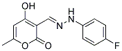 4-HYDROXY-6-METHYL-2-OXO-2H-PYRAN-3-CARBALDEHYDE N-(4-FLUOROPHENYL)HYDRAZONE 结构式