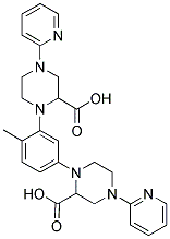 N,N-(2,4-TOLUENE)BIS-4-(2-PYRIDINYL)-2-PIPERAZINECARBOXYLIC ACID 结构式