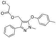 [1-METHYL-5-(4-METHYLPHENOXY)-3-PHENYL-1H-PYRAZOL-4-YL]METHYL 2-CHLOROACETATE 结构式