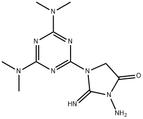 3-AMINO-1-[4,6-BIS(DIMETHYLAMINO)-1,3,5-TRIAZIN-2-YL]-2-IMINOIMIDAZOLIDIN-4-ONE 结构式