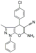 6-AMINO-4-(4-CHLORO-PHENYL)-3-METHYL-1-PHENYL-1,4-DIHYDRO-PYRANO[2,3-C]PYRAZOLE-5-CARBONITRILE 结构式