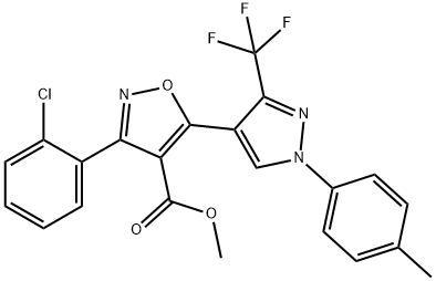 METHYL 3-(2-CHLOROPHENYL)-5-[1-(4-METHYLPHENYL)-3-(TRIFLUOROMETHYL)-1H-PYRAZOL-4-YL]-4-ISOXAZOLECARBOXYLATE 结构式