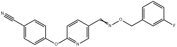 4-([5-(([(3-Fluorobenzyl)oxy]imino)methyl)-2-pyridinyl]oxy)benzenecarbonitrile 结构式