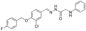 2-Anilino-N'-((3-chloro-4-[(4-fluorobenzyl)oxy]phenyl)methylene)acetohydrazide 结构式