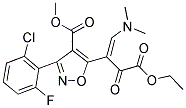 METHYL 3-(2-CHLORO-6-FLUOROPHENYL)-5-[2-(DIMETHYLAMINO)-1-(2-ETHOXY-2-OXOACETYL)VINYL]-4-ISOXAZOLECARBOXYLATE 结构式