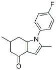 1-(4-FLUOROPHENYL)-2,6-DIMETHYL-5,6,7-TRIHYDROINDOL-4-ONE 结构式