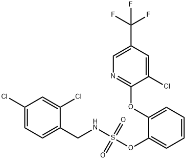 2-([3-Chloro-5-(trifluoromethyl)-2-pyridinyl]oxy)phenyl-N-(2,4-dichlorobenzyl)sulfamate 结构式
