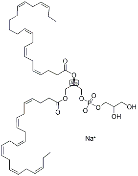 1,2-DOCOSAHEXAENOYL-SN-GLYCERO-3-[PHOSPHO-RAC-(1-GLYCEROL)] (SODIUM SALT) 结构式