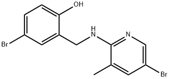 4-BROMO-2-([(5-BROMO-3-METHYL-2-PYRIDINYL)AMINO]METHYL)BENZENOL 结构式