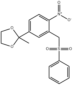 2-METHYL-2-(4-NITRO-3-[(PHENYLSULFONYL)METHYL]PHENYL)-1,3-DIOXOLANE 结构式